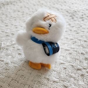 White Plush Aflac Duck Kerychain with Blue Arm Cast